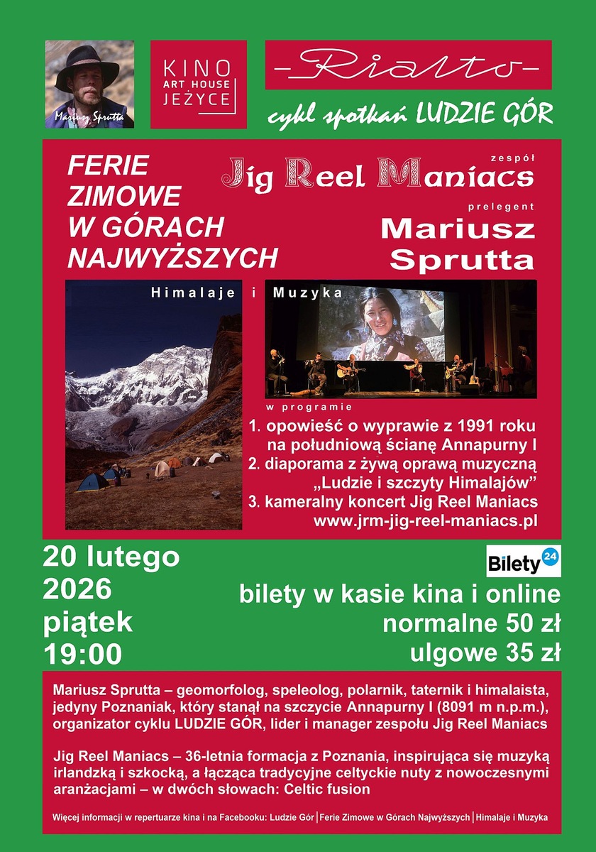 Baner promujący wydarzenie. Nazwa wydarzeania i zdjęcie osób artystycznych.