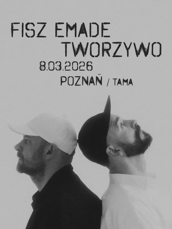 Baner promujący wydarzenie. Nazwa wydarzeania i zdjęcie osób artystycznych.