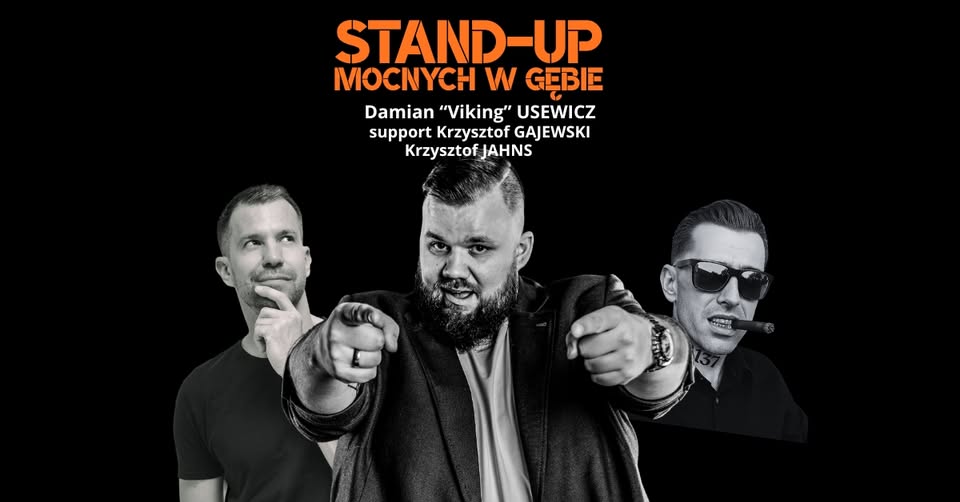 Baner promujący wydarzenie. Nazwa wydarzeania i zdjęcie osób artystycznych.