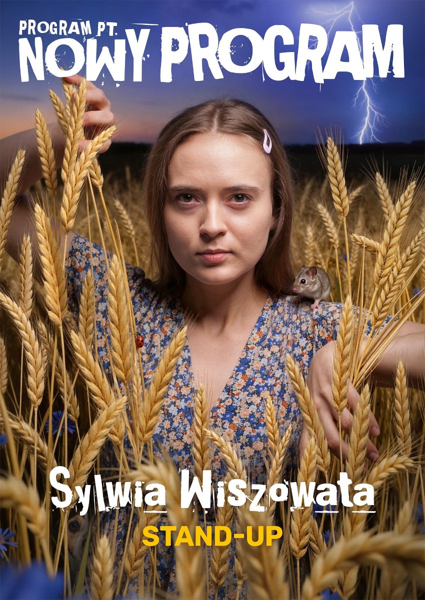 Baner promujący wydarzenie. Nazwa wydarzeania i zdjęcie osoby artystycznej.