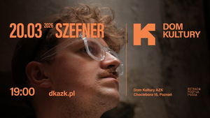 Baner promujący wydarzenie. Nazwa wydarzenia i zdjęcie osoby artystycznej.