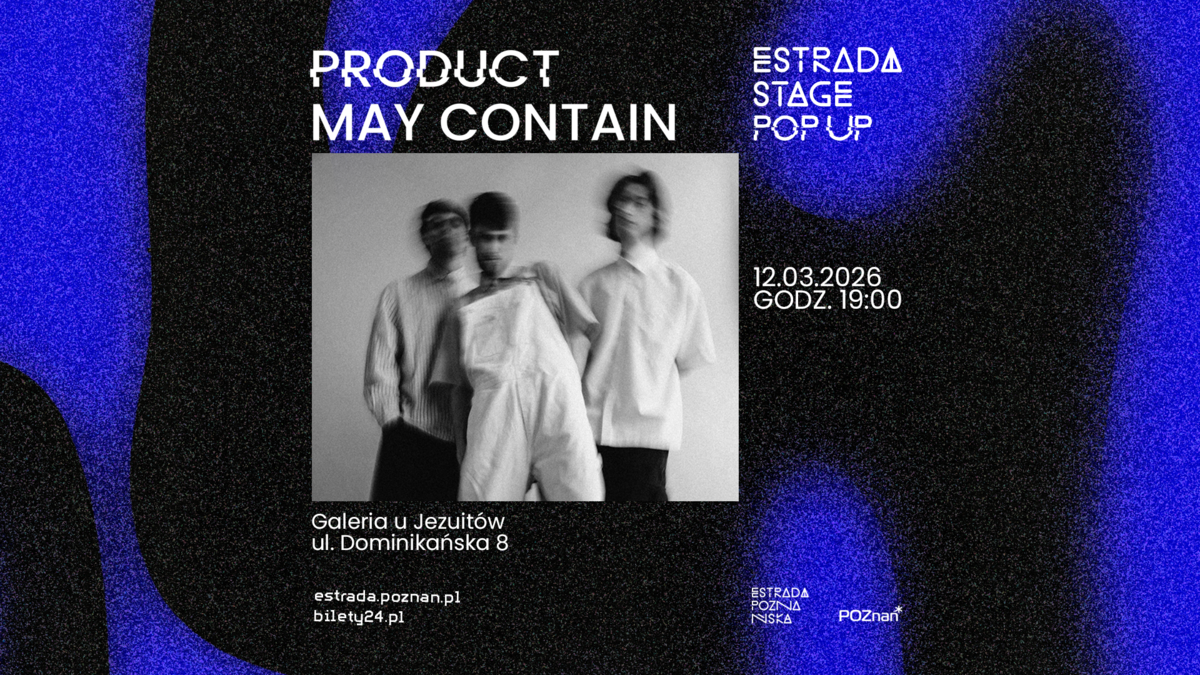 Baner promujący wydarzenie. Nazwa wydarzenia i zdjęcie osób artystycznych.