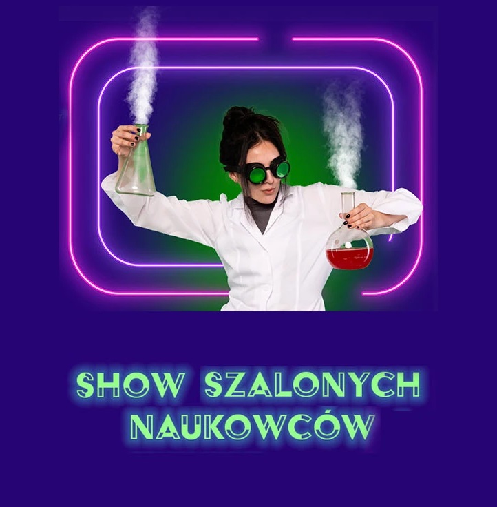 Baner promujący wydarzenie. Nazwa wydarzenia. Zdjęcie kobiety naukowca.