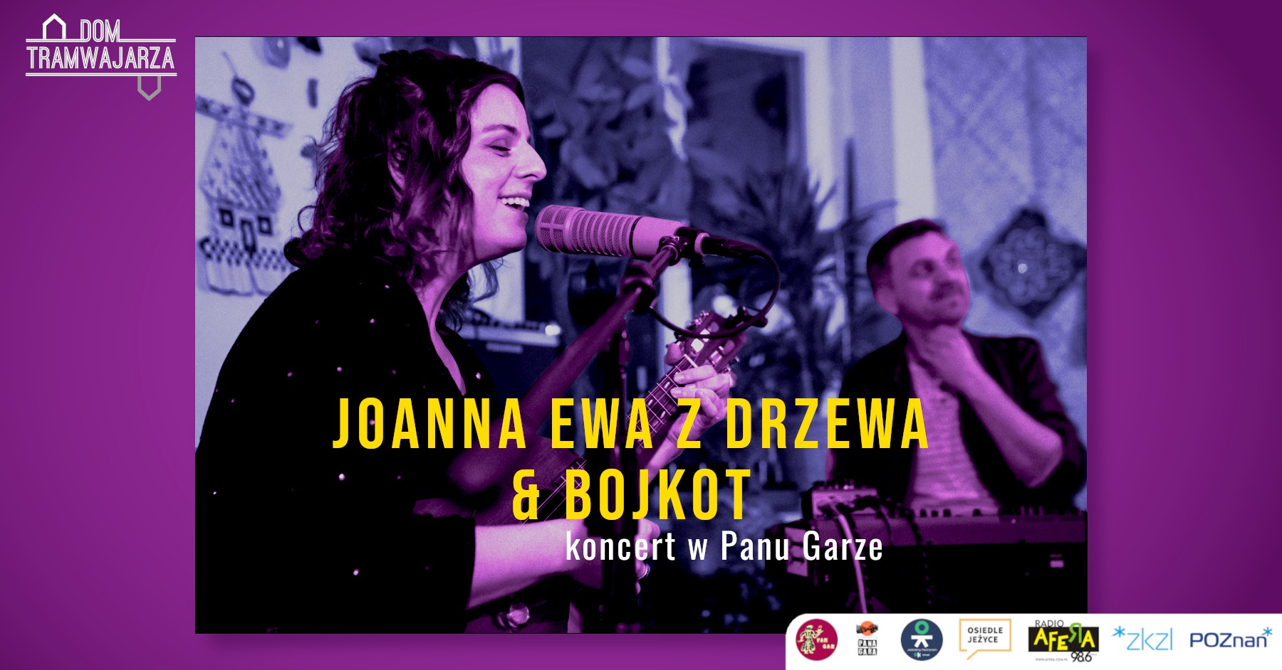 Baner promujący wydarzenie. Nazwa wydarzenia i zdjęcie osób artystycznych.