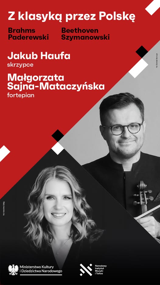 Baner promujący wydarzenie. Nazwa wydarzenia i zdjęcie osób artystycznych.