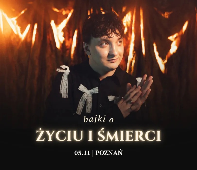 Baner promujący wydarzenie. Nazwa wydarzenia i zdjęcie osoby artystycznej.