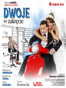 Baner z nazwą wydarzenia. Zdjęcie osób artystycznych.