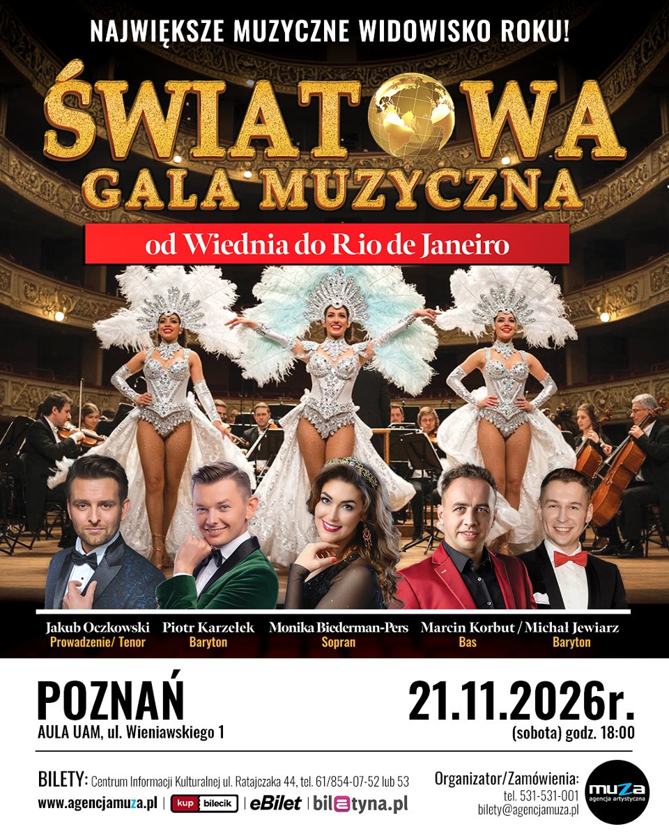 Baner promujący wydarzenie. Nazwa wydarzenia i zdjęcie osób artystycznych.