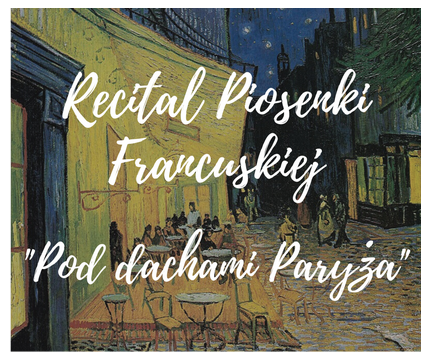 Kolorowy rysunek przedstawia uliczkę, kawiarniane stoliki i spacerujące postaci. Na pierwszym planie tytuł wydarzenia.