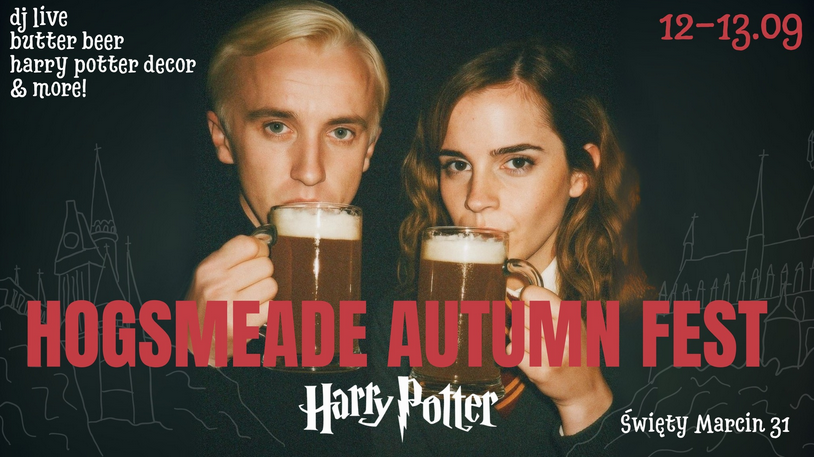 Aktorzy grający w filmie Harry Potter, trzymający kufle z piwem na czarnym tle. Szczegółowe informacje zawarte w treści artykułu.