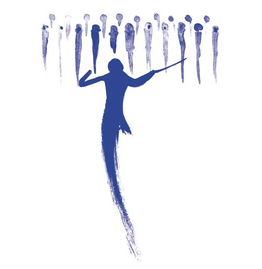 Dyrygent dyrygujący chórem.