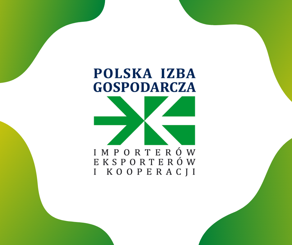 Obrazek prezentuje logo Polskiej Izby Gospodarczej Importerów, Eksporterów i Kooperacji