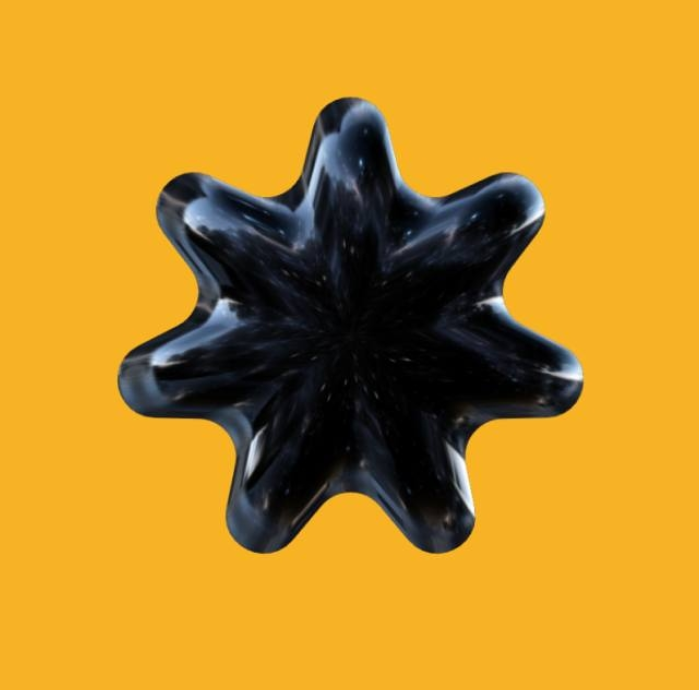 Logo festiwalu Cudeńka, na żółtym tle, czarna galaretowanta gwiazda.