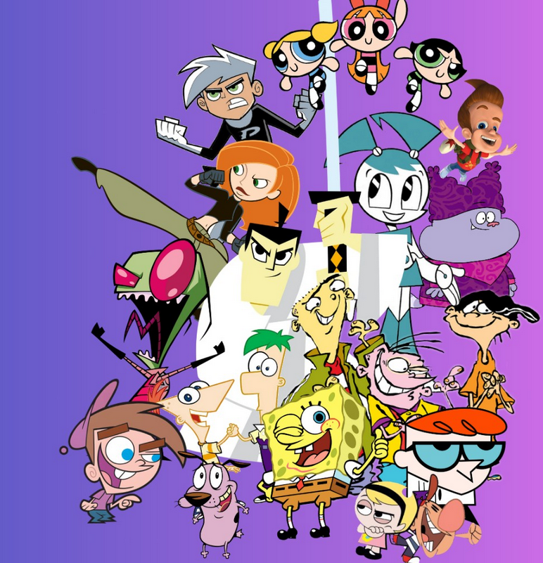 Grafika, grupa animowanych bohaterów.