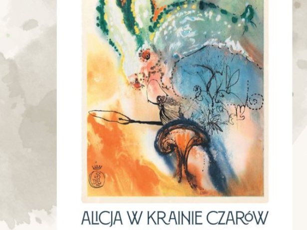 Zdjęcie przedstawia okładkę książki "Alicja w Krainie Czarów" autorstwa Lewisa Carrolla z ilustracjami Salvadora Dalego. Dominującym elementem graficznym jest surrealistyczna ilustracja zająca, wykonana w charakterystycznym stylu Dalego, pełnym abstrakcyjnych form i intensywnych kolorów. Na dole widnieje tytuł książki.