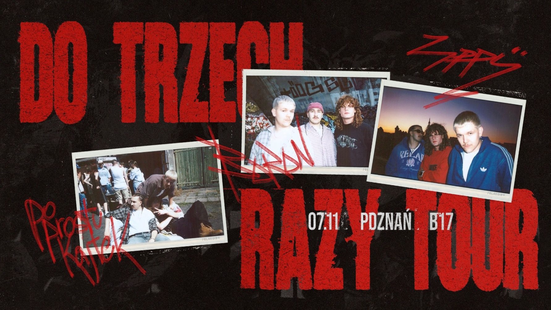 Informacje o koncercie w trasie Do trzech razy tour, zdjęcia 3 wykonawców.