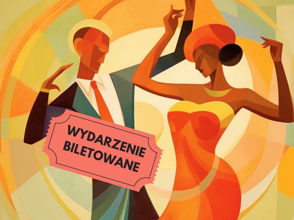 Rysunek tańczących kobiety i mężczyzny.