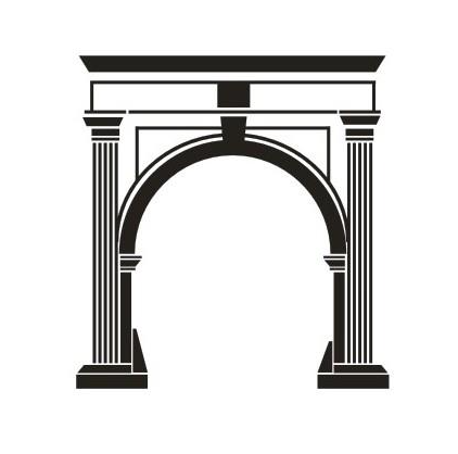 Logo muzeum. Grafika przedstawia łuk.