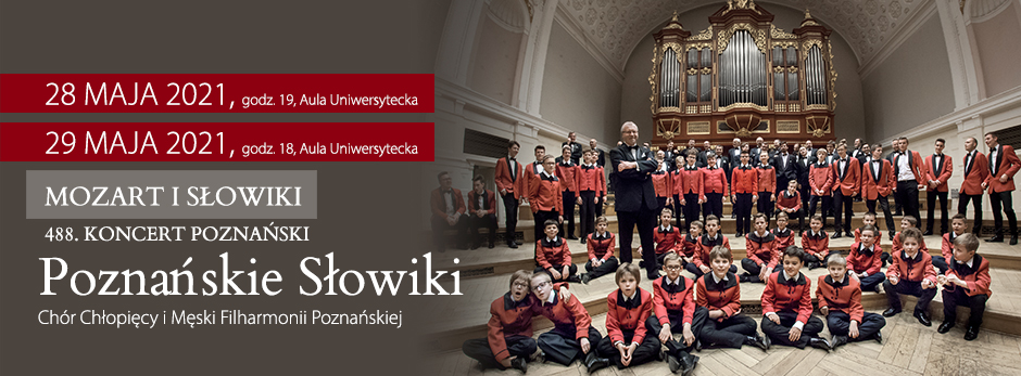 Baner ze zdjęciem członków chóru.