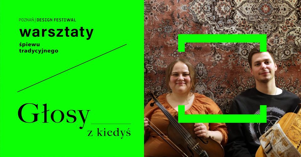 Baner, podzielony na dwie części, po lewej stronie, na odblaskowym zielonym tle tytuł warsztatów, po prawej stronie zdjęcie prowdzących warsztaty.