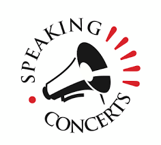 Na grafice megafon i napis speaking concerts.