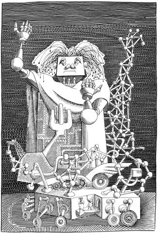 Na grafice ilustracja z Cyberiady Lema.