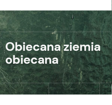na ciemnozielonym tle biały tytuł spektaklu