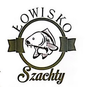 Ryba w kółku, a dokokła napisy "Łowisko Szachty".