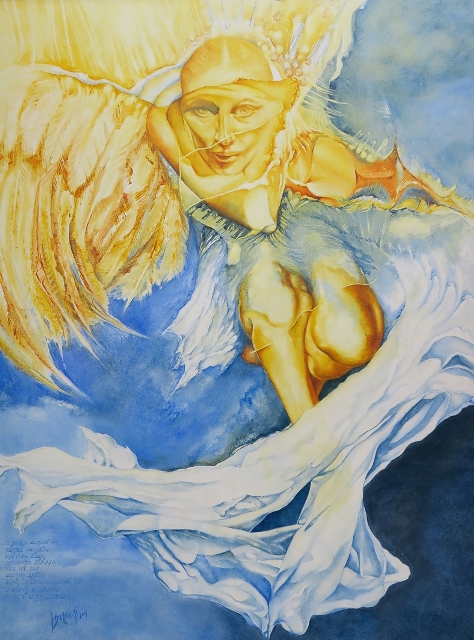 Janusz Biernacki, "Dobry lot" olej 120 x 90 cm