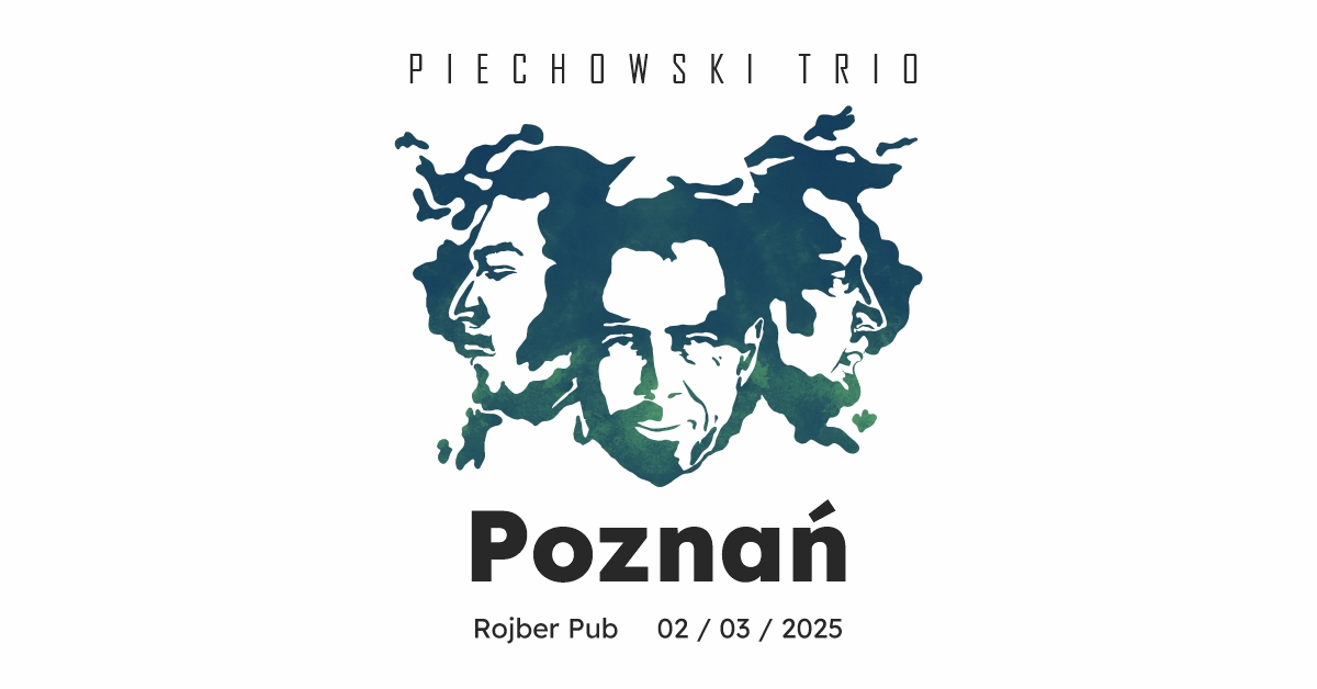 Trzy podobizmy mężczyzn. Jedna centralnie od frontu, dwie po bokach profilami. Grafika przypomina chmurę dymu.