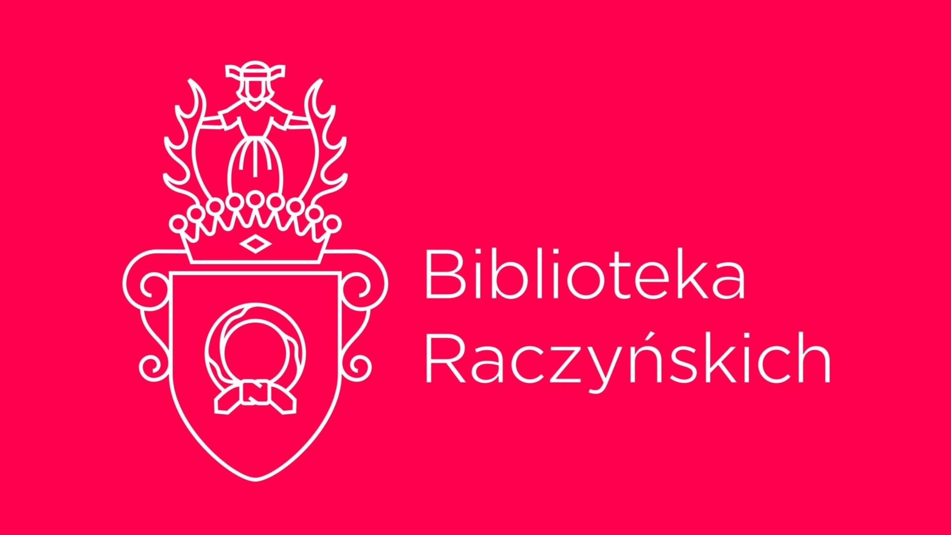 Element graficzny, umieszczony z lewej strony logotypu, przedstawia tarczę o późnogotyckim kształcie, w której wyobrażono nałęczkę (chustę przewiązaną w koło ze zwisającymi końcami), czyli herb Nałęcz. Po prawej stronie logotypu umieszczono w dwóch wersach napis: Biblioteka Raczyńskich.