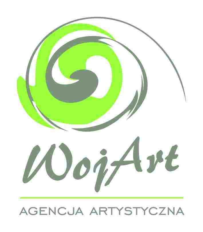 Zielonkawo-szare logo Agencji Wojart.