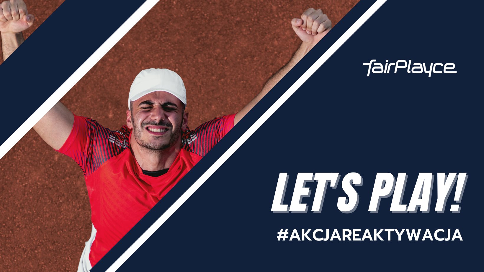 Napis Fair Playce na granatowym tle.