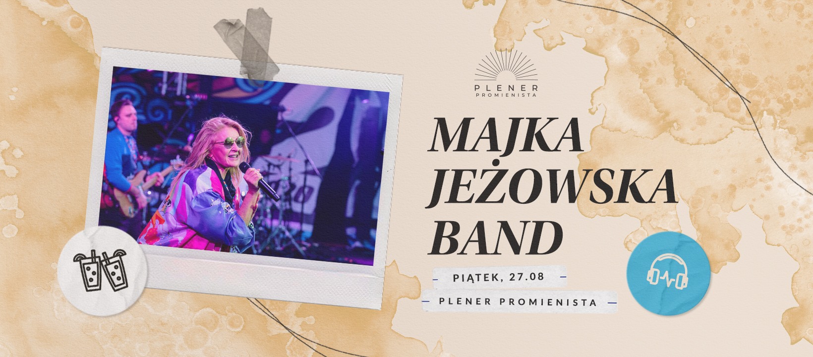 Baner z logo pleneru i zdjęciem artystki.