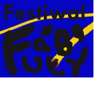 Na niebieskim tle nazwa/logo festiwalu.