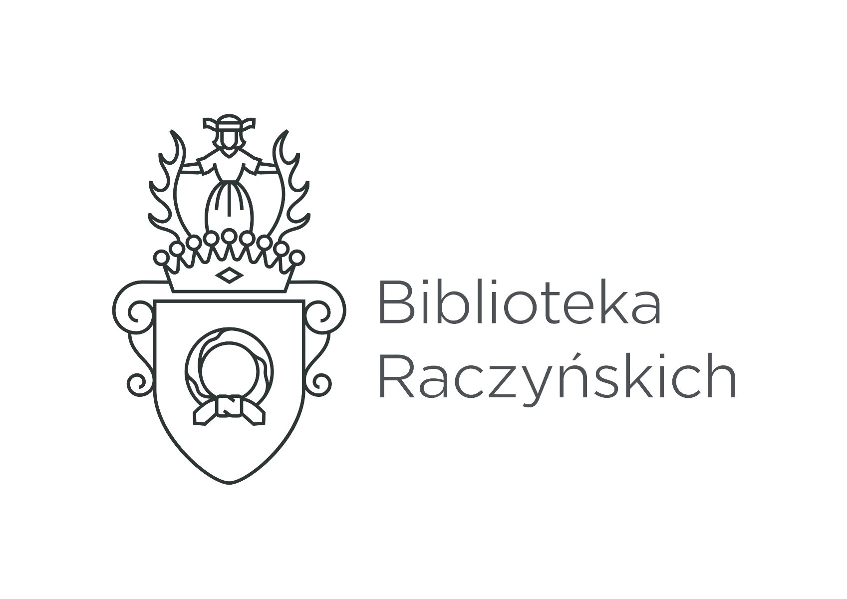 Grafika przedstawia logo Biblioteki Raczyńskich na białym tle.