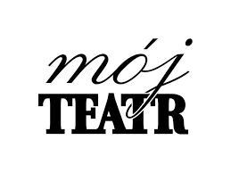 Biało czarne logo Mojego Teatru.