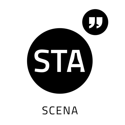 Czarno-białe logo: w czarnym kole biały napis "STA"