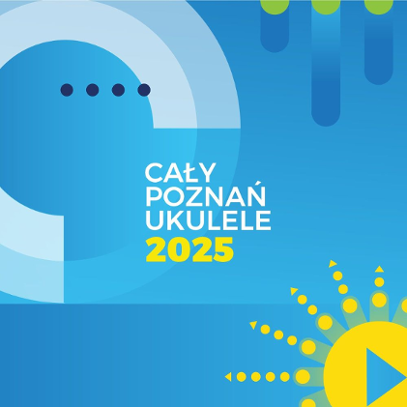Niebiesko-żółty plakat wydarzenia z motywem słońca.