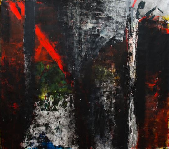 obraz - abstrakcja w ciemnych kolorach