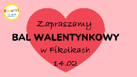 Na różowym tle widoczne jest czerwone serce, na którym znajduje się nazwa wydarzenia.