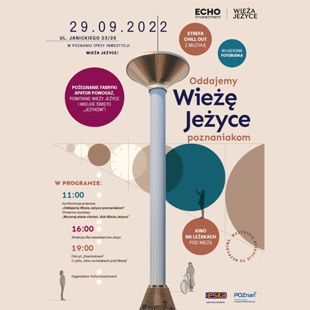 Plakat. Kolumna i wokół niej koła z informacjami. Informacje zawarte w tresci artykułu.