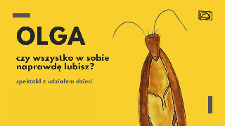 Plakat, na żółtym tle rysunek robaka, obok napisy informujące o wydarzeniu.