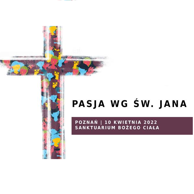 Krzyż i nazwa wydarzenia.
