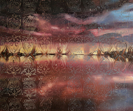 pejzaż na tafli wody