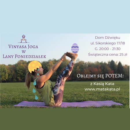 plakat - joga na trawie