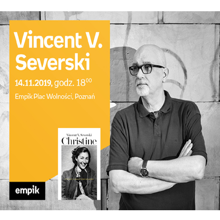 Plakat wydarzenia ze zdjęciem pisarza