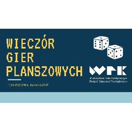 Plakat: Wieczór gier planszowych.