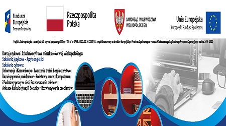 Plakat z informacjami o szkoleniach