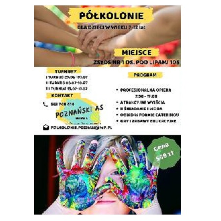 Na górze dłonie jedna na drugiej, na dole dziecko zakrywa pomalowanymi dłońmi twarz, na środku tekst.